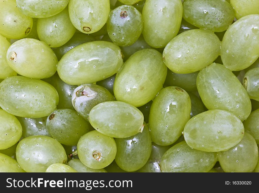 Fresh green grapes background