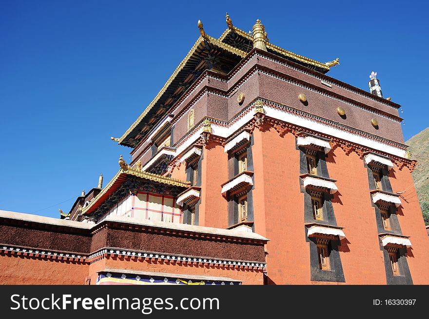 Scenery of a famous lamasery in Tibet,China. Scenery of a famous lamasery in Tibet,China