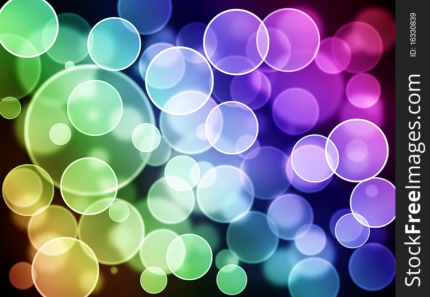 Background with circles in a rainbow of colors