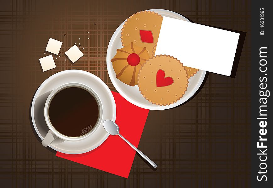 Cookies and cup of coffee.