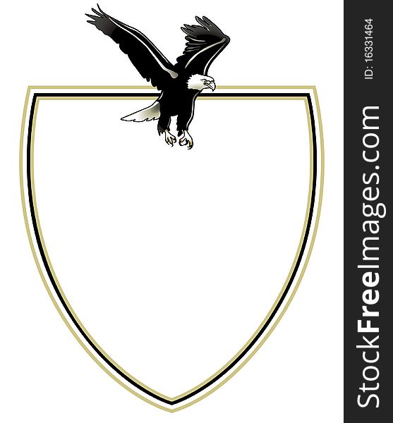 Spread eagle on emblem, eagle power