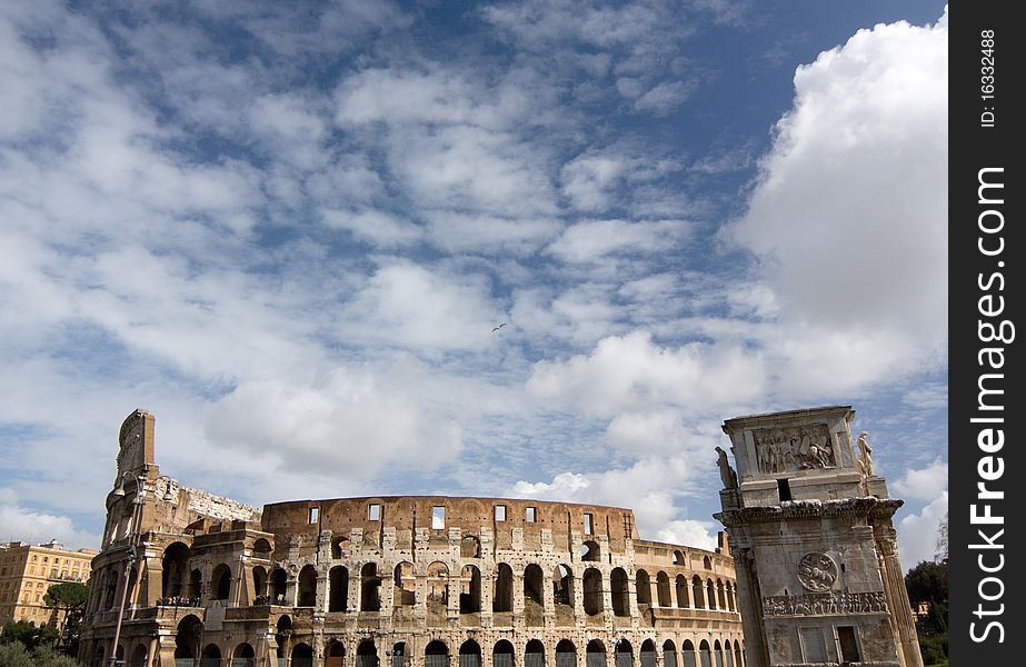 View at the Colosseum, Rome, Italy