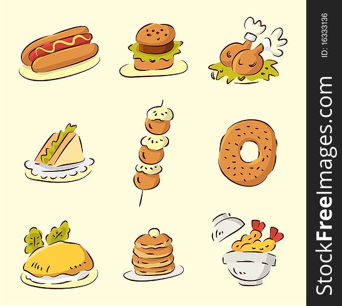 9 cute cartoon food