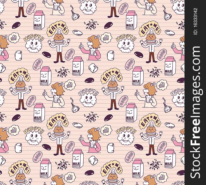 Cute cartoon seamless pattern