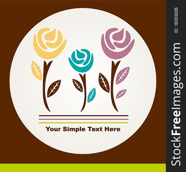 Floral card ,simple clean vector