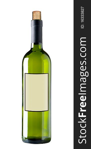 Bottle Of Red Wine Isolated, Clipping Path.