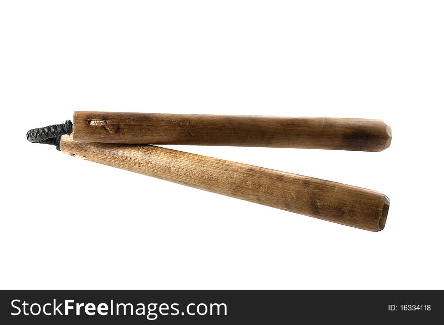 Nunchaku isolated on a white background