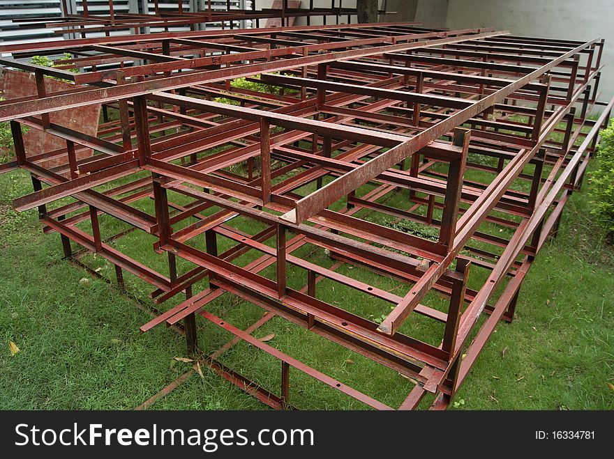 Made of steel shelves, to help build houses. Or to help build the city advertising.