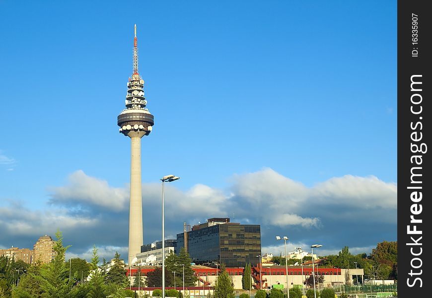 Broadcasting Tower in the city of Madrid, Spain