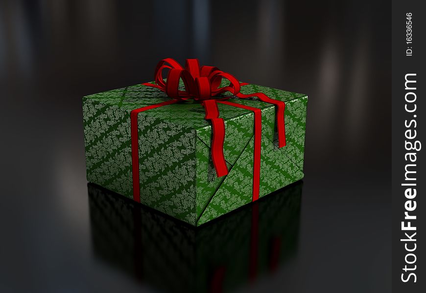 Present in green wrapping paper