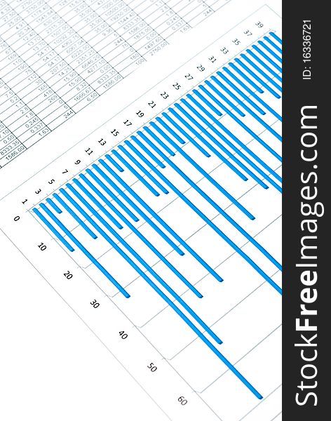 Business still-life with blue charts and numbers. Business still-life with blue charts and numbers