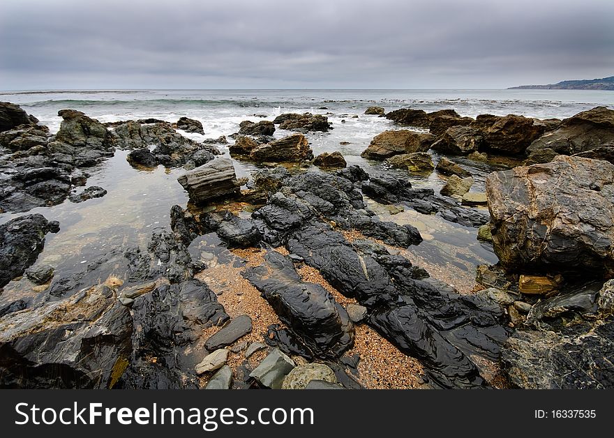 Tide Pools on Beach Shoreline