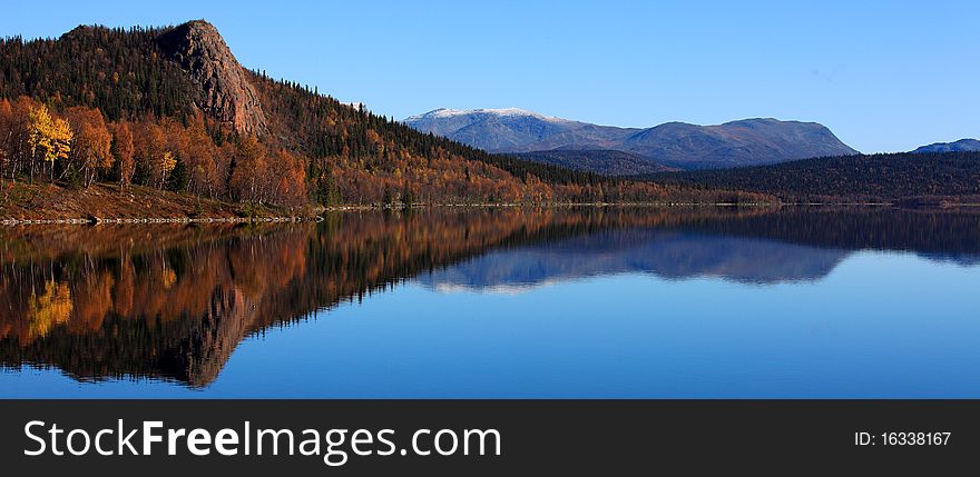 Mountain landscape in the north part of Sweden