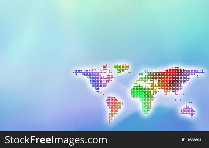 World map background illustration with copy space. World map background illustration with copy space