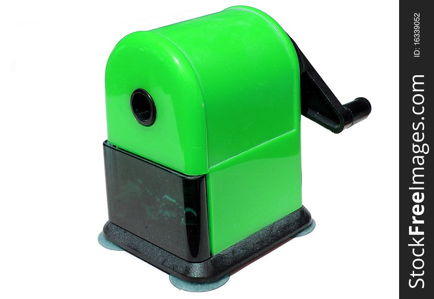 Detail photo of the green pencil sharpener background. Detail photo of the green pencil sharpener background