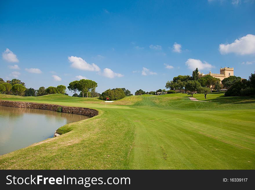 Eighteen hole of a golf course