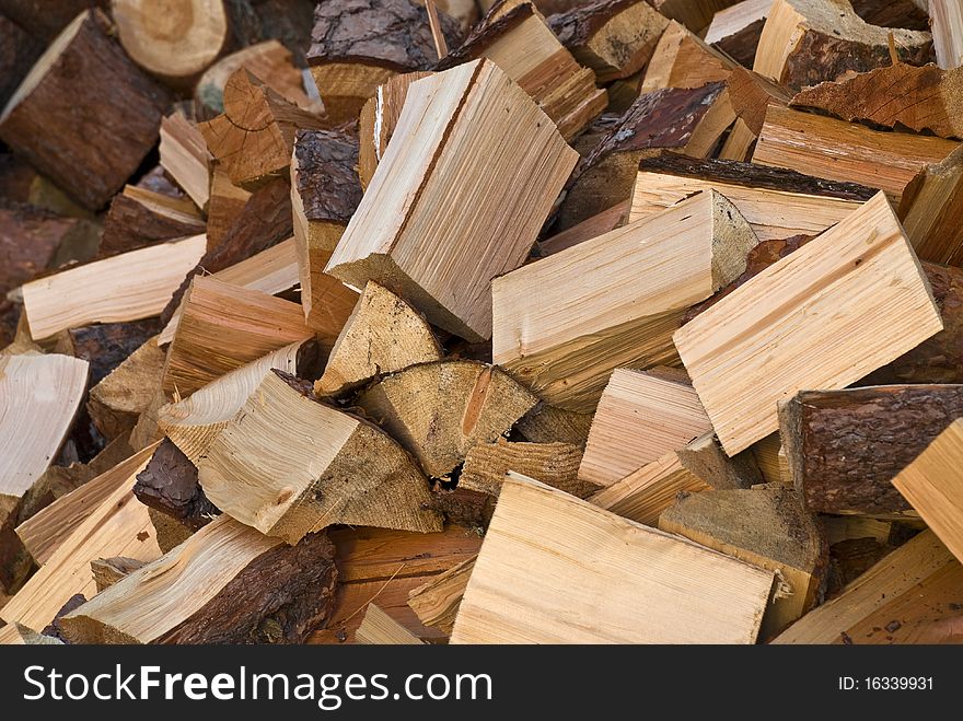 Pile of chopped fire-wood. Pile of chopped fire-wood