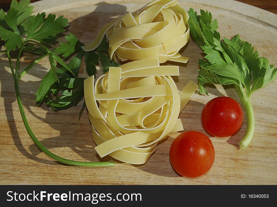 Italian diet. Tagliatelle. Typical Italian pasta.