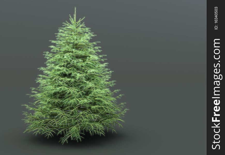 Christmas tree on grey background