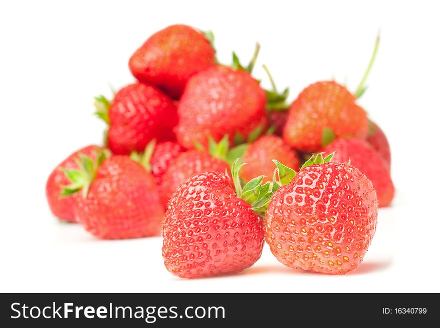 Fresh strawberry object on a white backgroundand with soft shadow