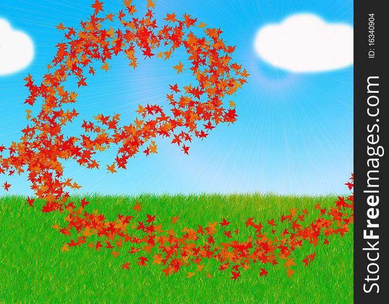 Colorful Autumn Illustration.