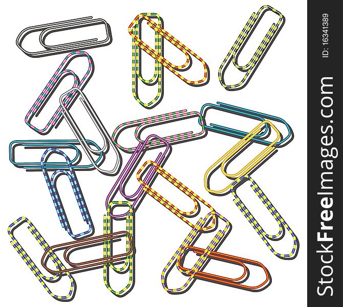 Illustration of many paper clips