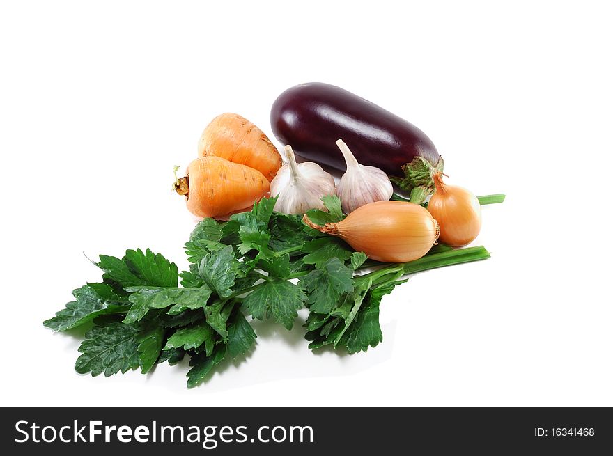 Vegetables are isolated on a white background