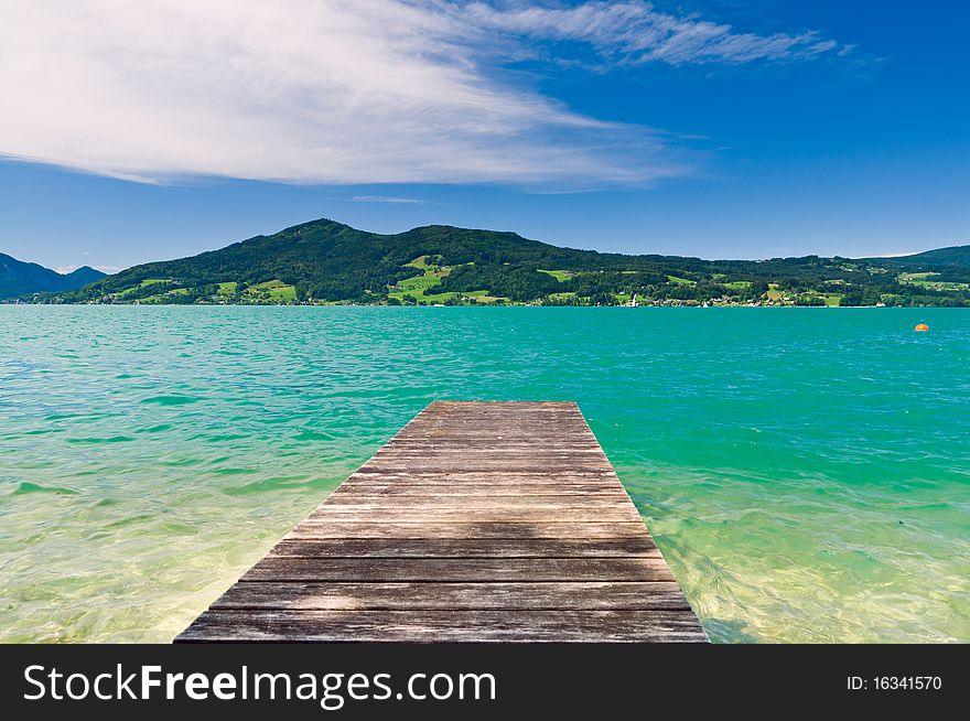 Pier on the lake in the Salzkammergut. Austria. Pier on the lake in the Salzkammergut. Austria