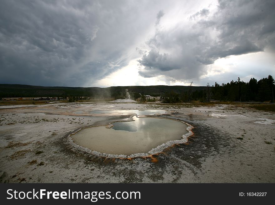 Deep blue geyser in yellow stone national park. Deep blue geyser in yellow stone national park