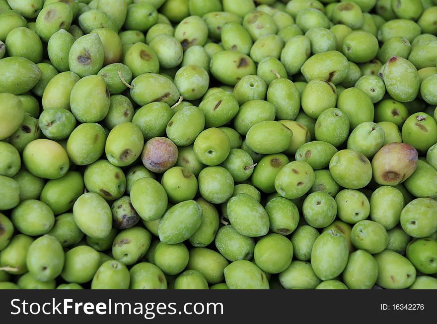 Natural texture with green olives