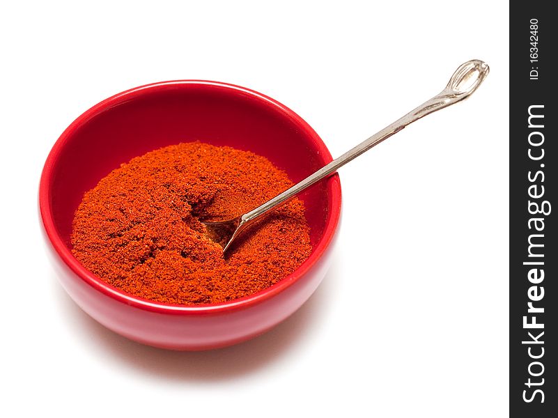 Spice on red plate