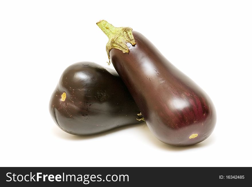 Fresh eggplant isolated on white background