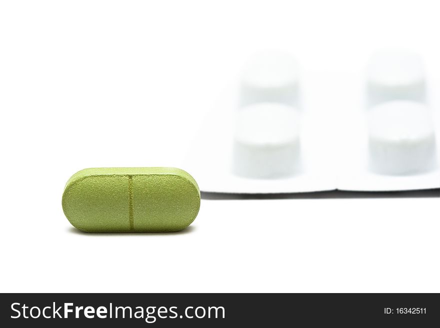 Pills isolated on white background