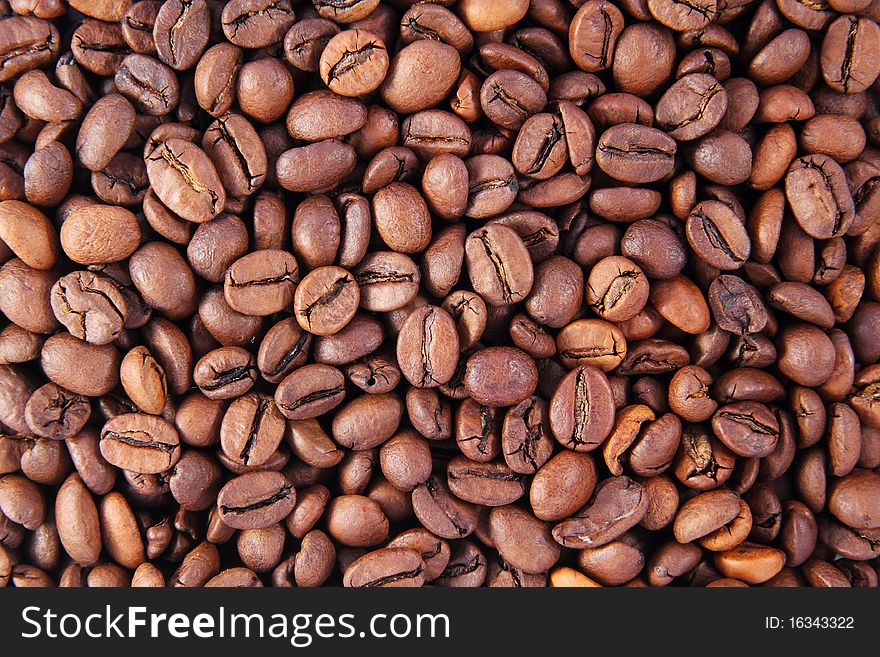 Close up of coffee beans background