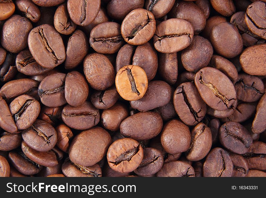 Close up of coffee beans background