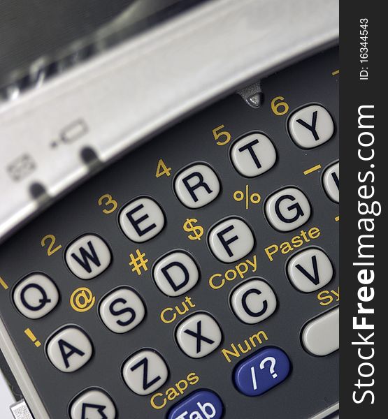 Closeup of a keyboard on a smartphone or pda device. Closeup of a keyboard on a smartphone or pda device
