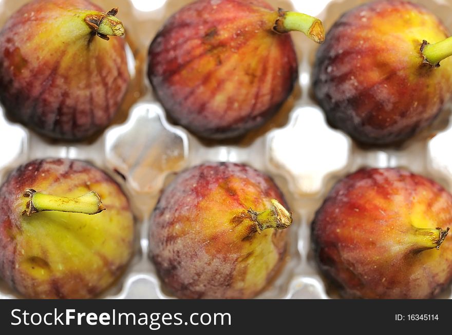 Top view of fig fruits. For fruits and health concepts.