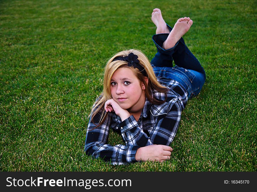 Attractive Teenage Girl Enjoying Outdoor Setting