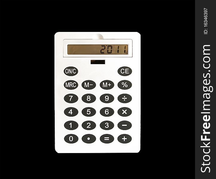A very large calculator on a white background
