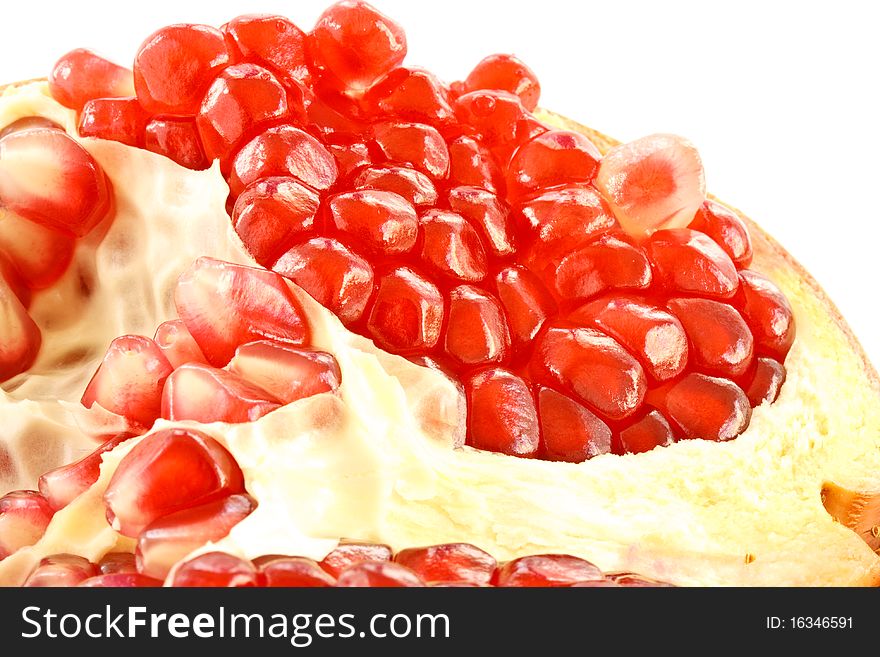 Garnet red berries isolated on white background