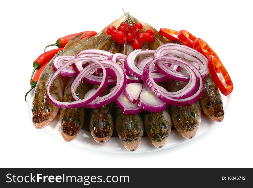 Fresh raw fish isolated on white background