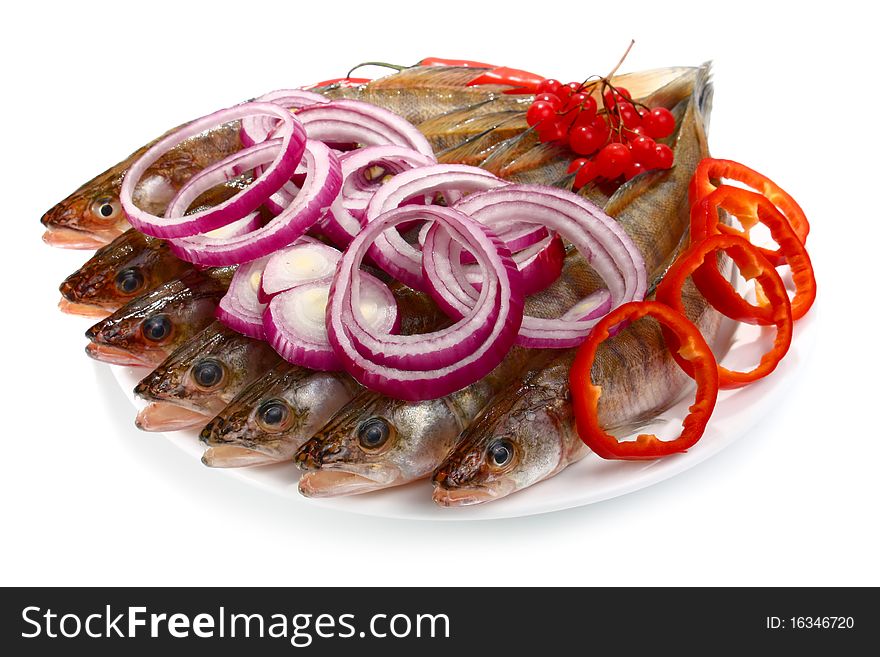 Fresh raw fish isolated on white background