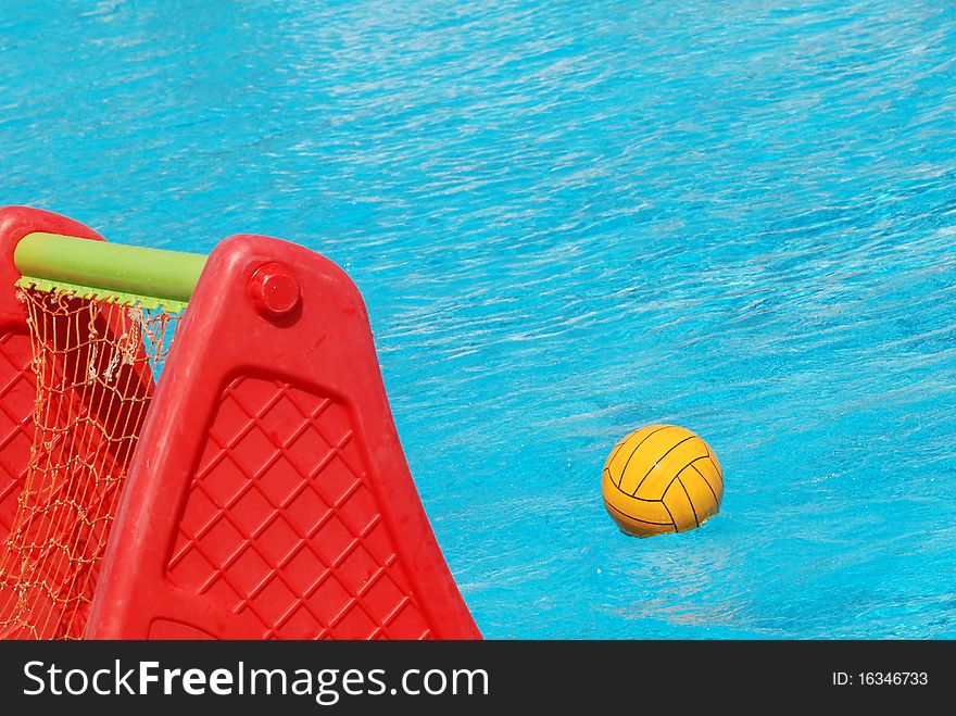 Sport of water polo in the pool