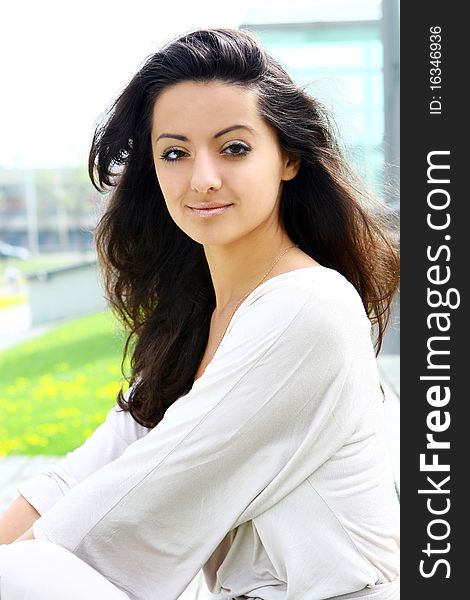 Young beautiful and attractive woman in the street