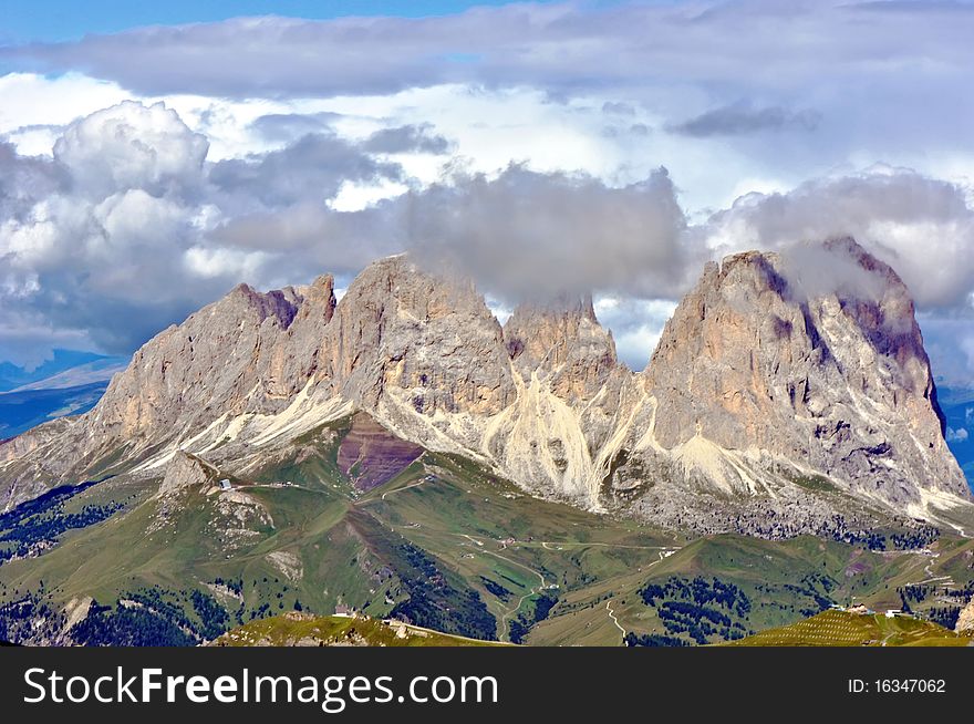 Breathtaking view from Marmolada mountain, Northern Italy