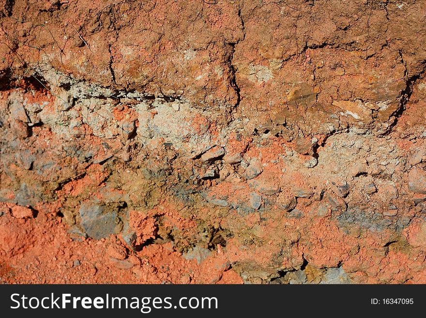 Natural background of mixed colored layers of soil. Natural background of mixed colored layers of soil