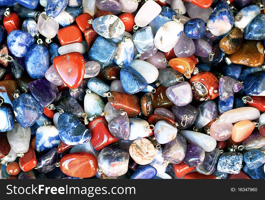 Semi precious jewelery stones background