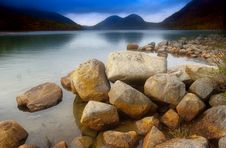 Jordan Pond With Bubble Rocks Stock Images Jordan Pond With Bubble Rocks Stock Images