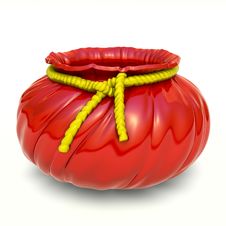 Red Ceramic Flower Pot With Yellow Cord Stock Image Red Ceramic Flower Pot With Yellow Cord Stock Image