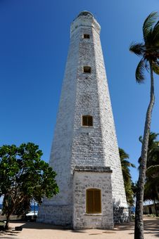 Lighthouse Between Palms Stock Photos Lighthouse Between Palms Stock Photos